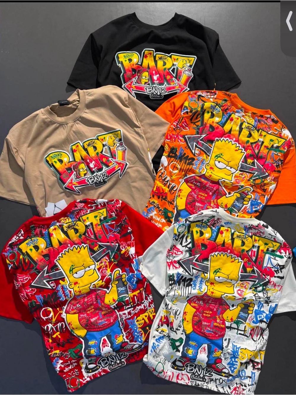 Kids' Bart Graffiti Tee - Red, Black, Orange, Tan, White